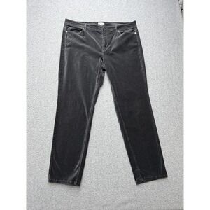 J Jill Pants Womens 16 Black Velvet Straight Leg Stretch Casual Comfort Outdoors